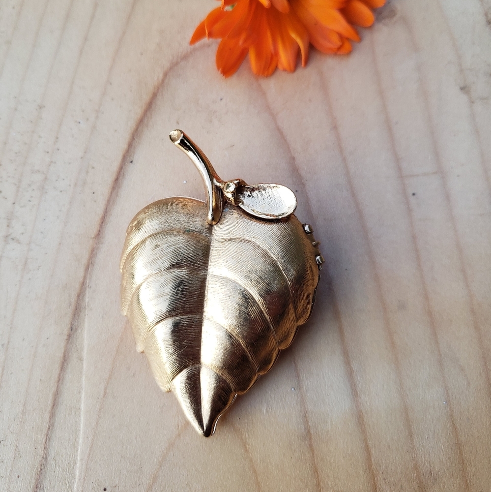 Signed Vintage Avon Perfume Locket Brooch